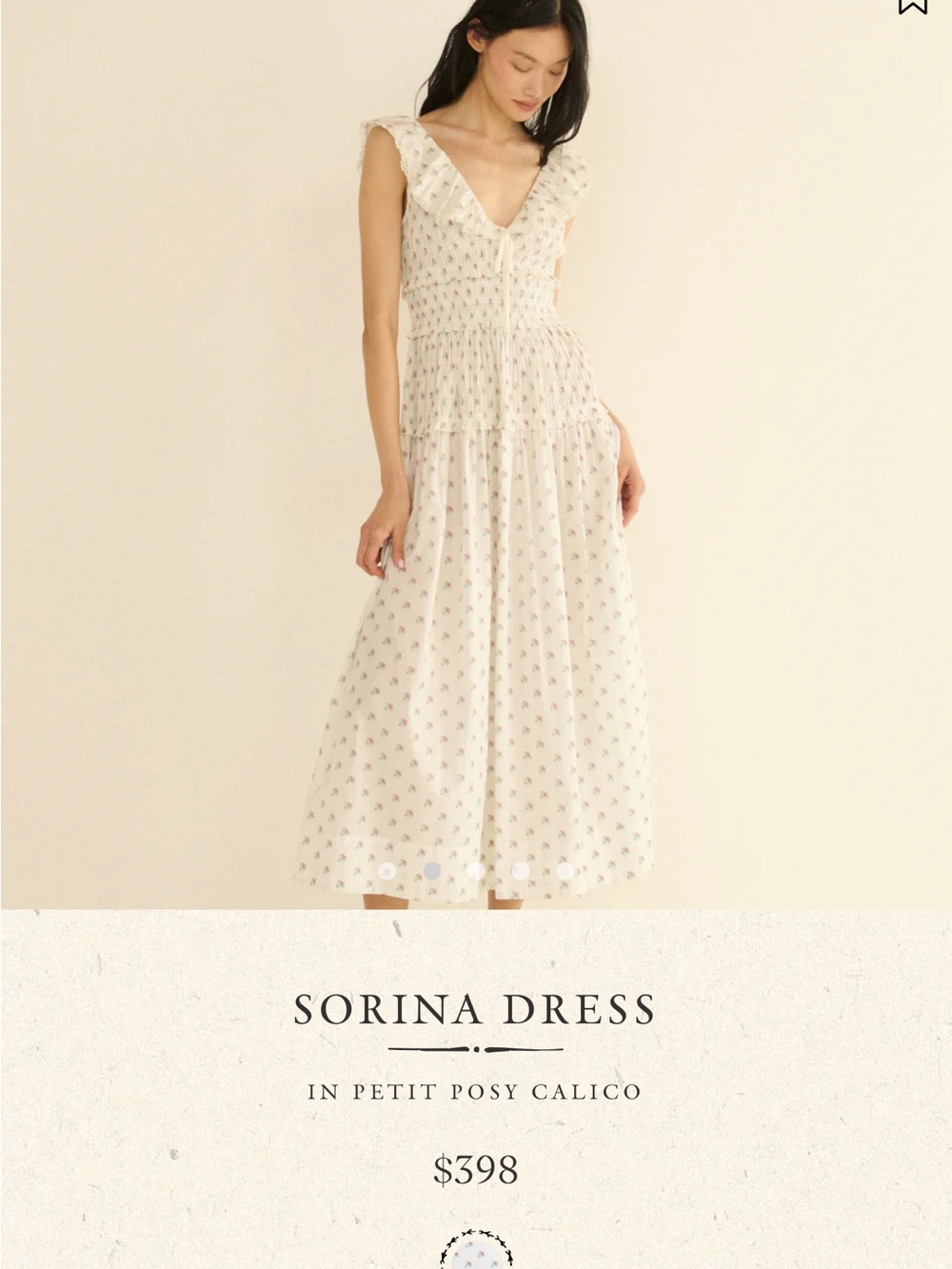 Dress — Cream Petit Posy Calico - Picture 2 of 9